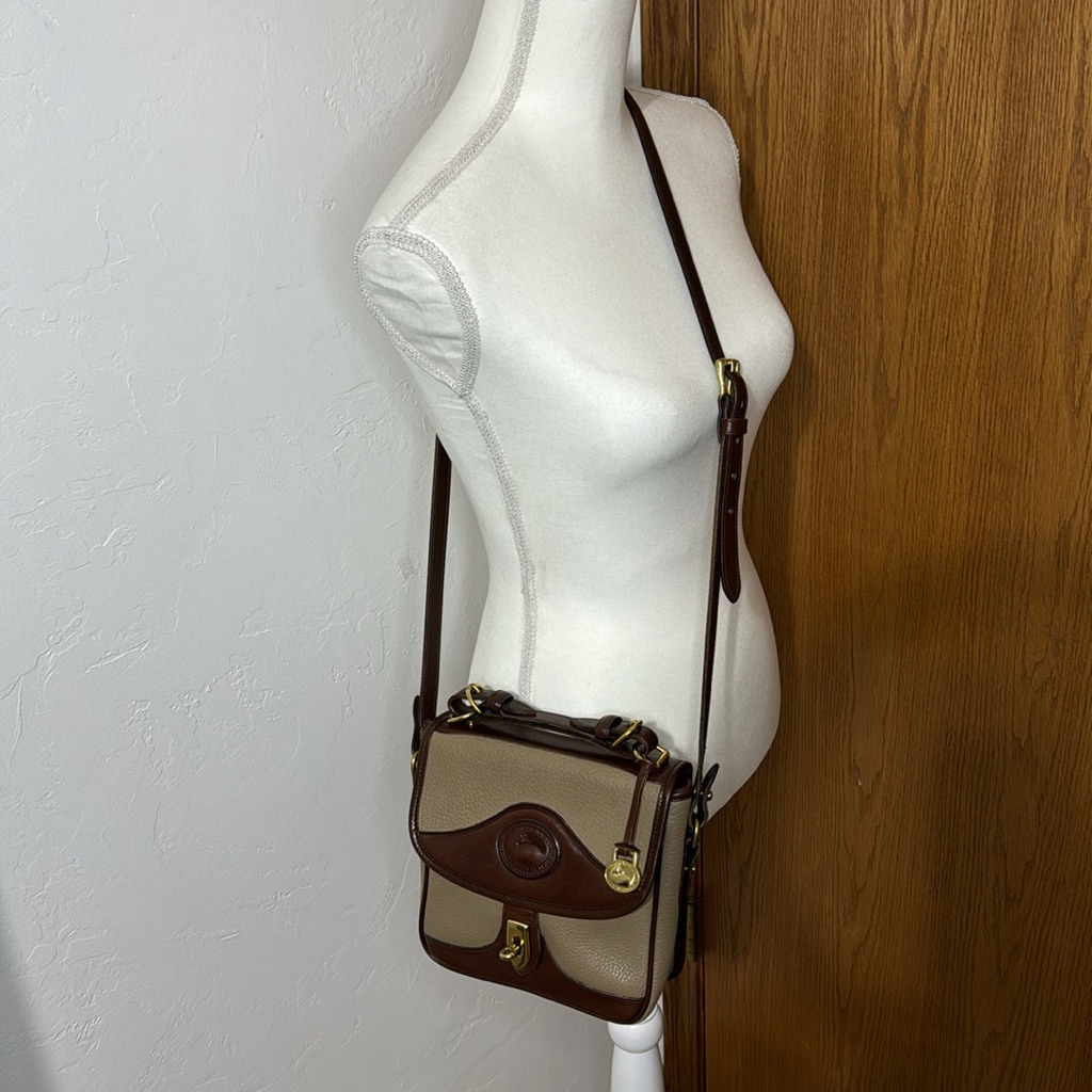 Vintage Dooney & Bourke Turnlock Square Carrier Crossbody